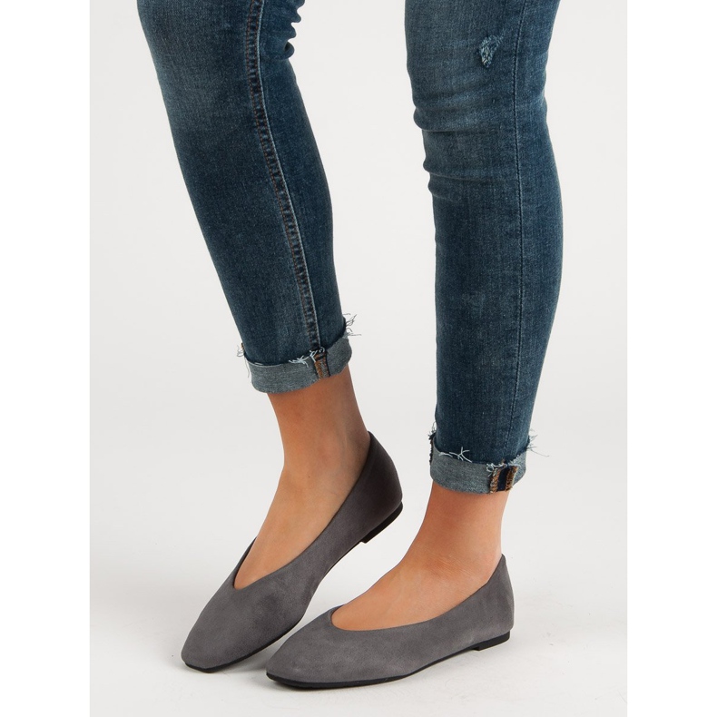 Seastar Balerini din piele de căprioară gri 1 Seastar Balerini din piele de căprioară gri 1