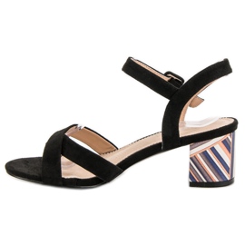 Filippo Sandale Cu Toc Decorativ negru 1