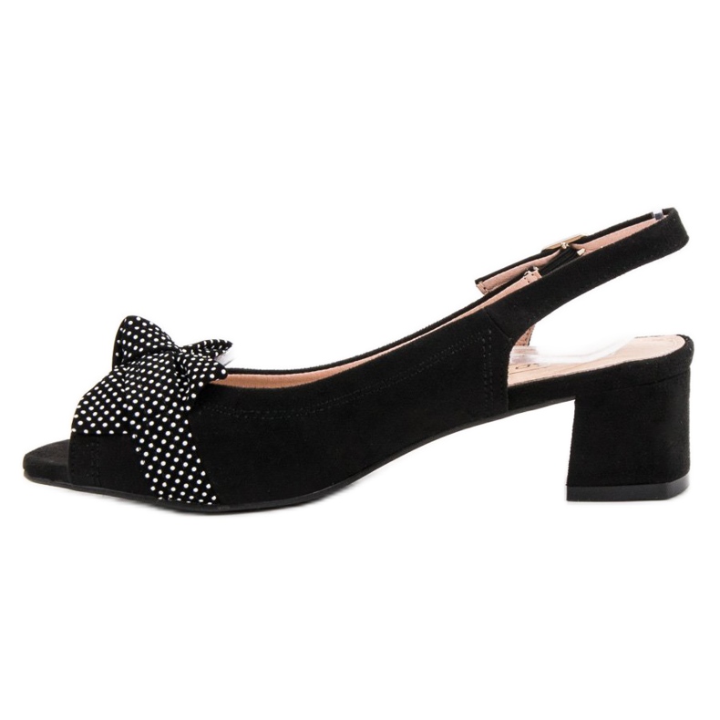 Filippo Sandale din piele de căprioară cu arc negru 2