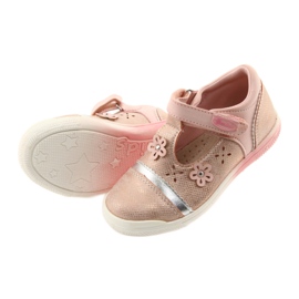 Ballerine pentru fete cu flori American Club GC20 gri galben roz 4