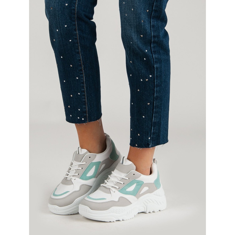 Adidași pe platformă alb 2