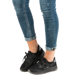 Ideal Shoes Pantofi sport de alunecare negru 1