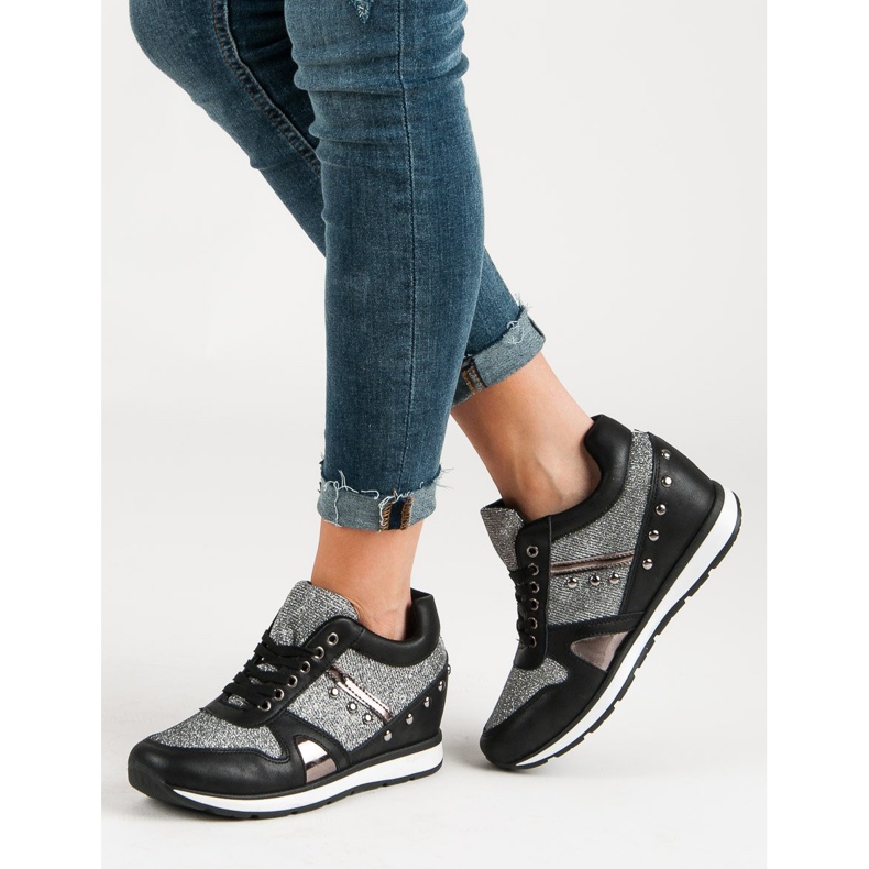 Cm Paris Adidași negri cu pietre de stras negru 2