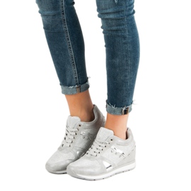 Cm Paris Adidași argintii cu pietre de stras gri 1