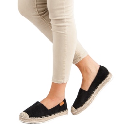 Espadrile din piele neagră negru 2 Espadrile din piele neagră negru 2