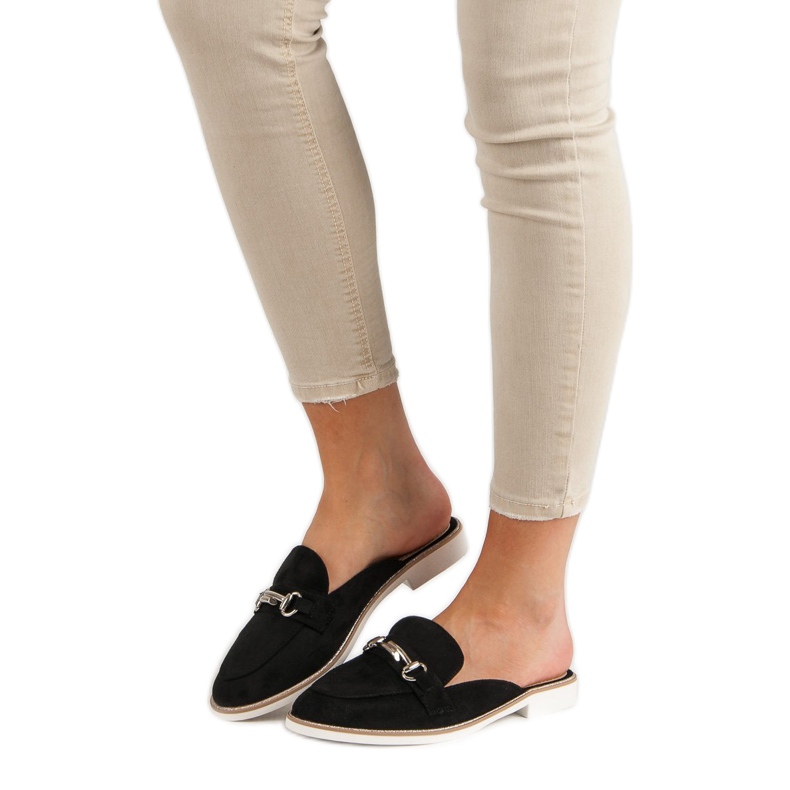 Papuci de damă eleganți negru 1