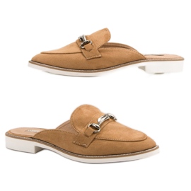 Papuci de damă eleganți maro 1 Papuci de damă eleganți maro 1