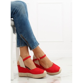 Espadrile pe pene roșii T331P Red II-GAT roșu 1