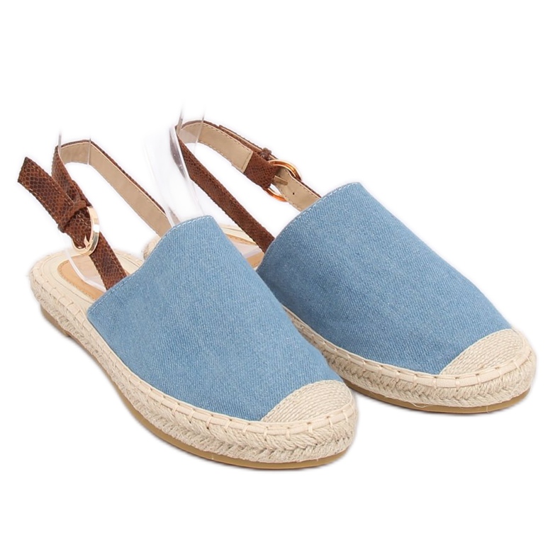 Espadrile HH-119 ALBASTRU / CAMEL albastru cu toc deschis 2