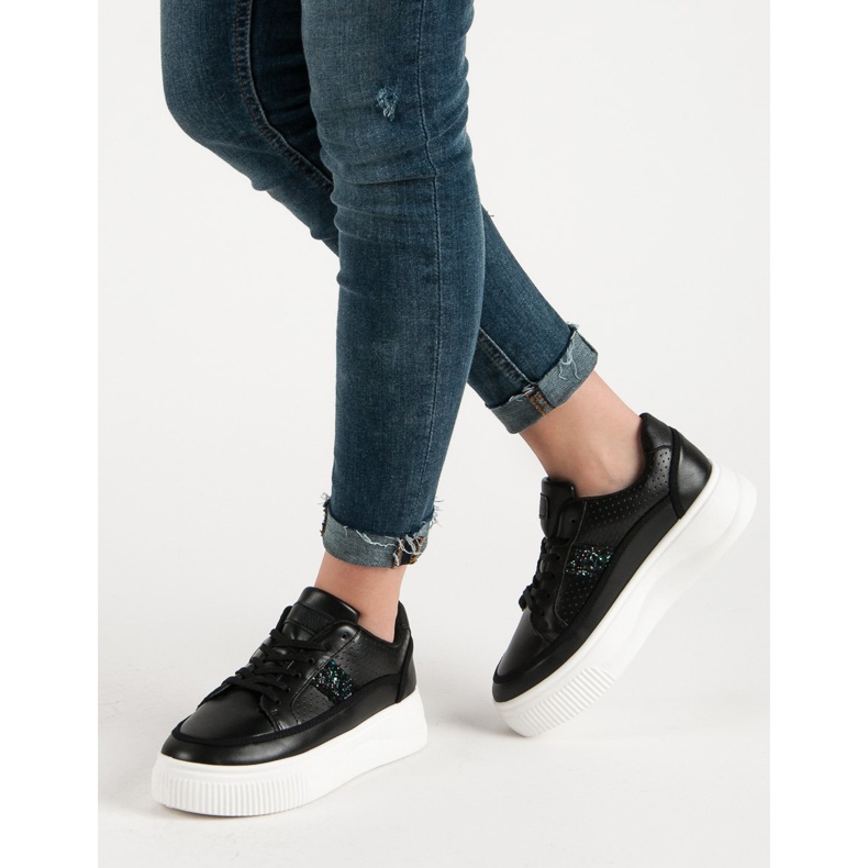 Black Creepers With Glitter negru 2