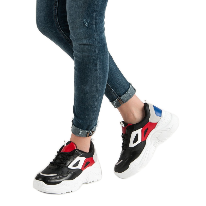 Adidași pe platformă negru 2