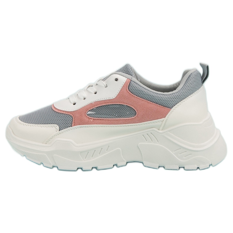 Adidași pe platformă alb gri roz 1