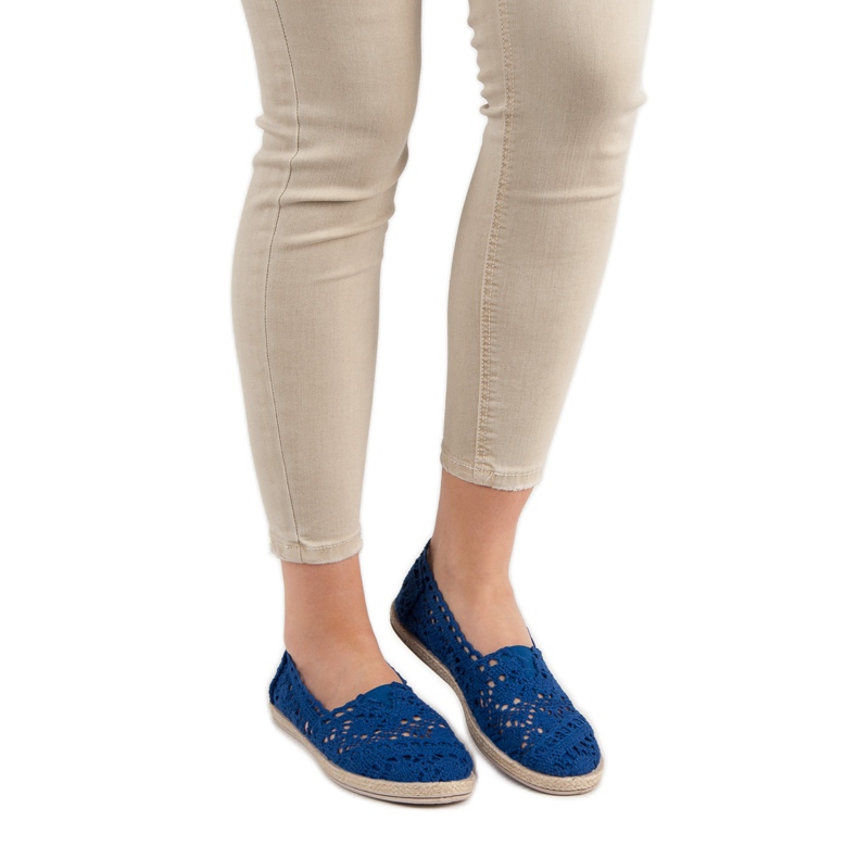 Sweet Shoes Espadrile din dantelă albastră albastru 2 Sweet Shoes Espadrile din dantelă albastră albastru 2