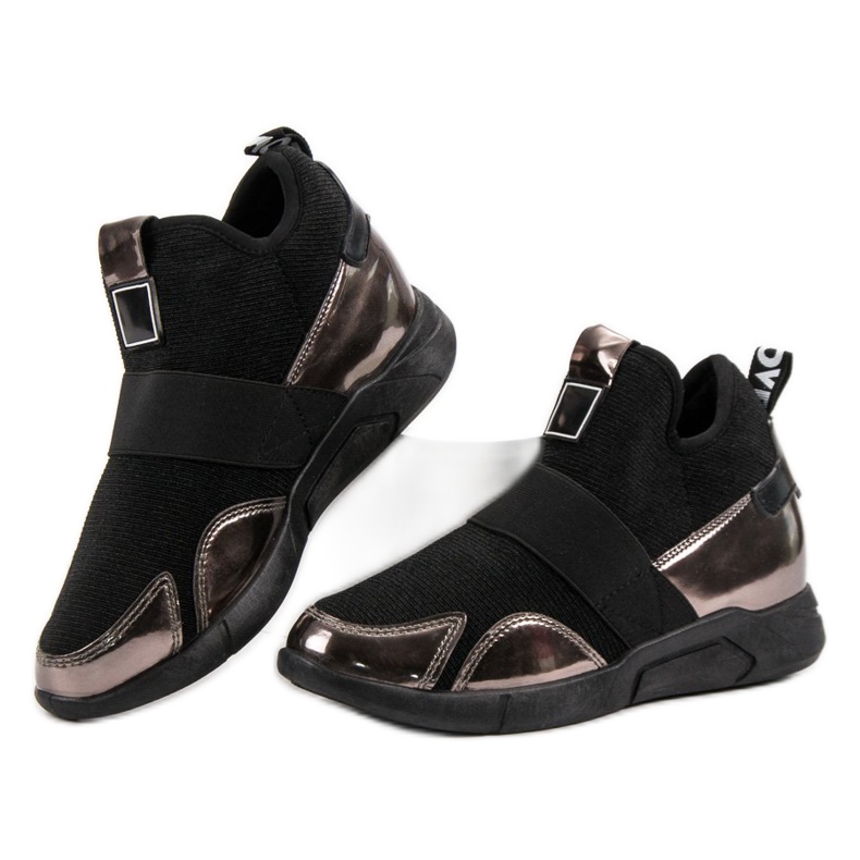 Tenisi Slip-On Wedge negru 1