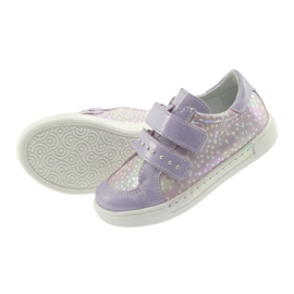 Pantofi cu velcro Ren But 3229 violet deschis gri galben 5