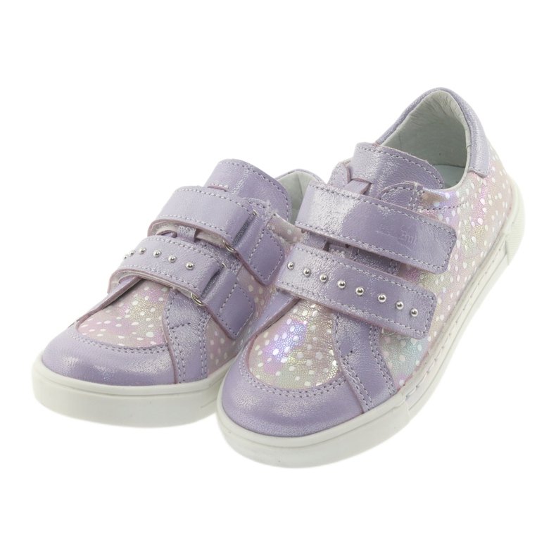Pantofi cu velcro Ren But 3229 violet deschis gri galben 3