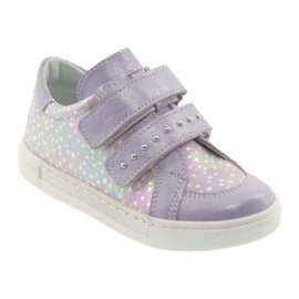 Pantofi cu velcro Ren But 3229 violet deschis gri galben 1