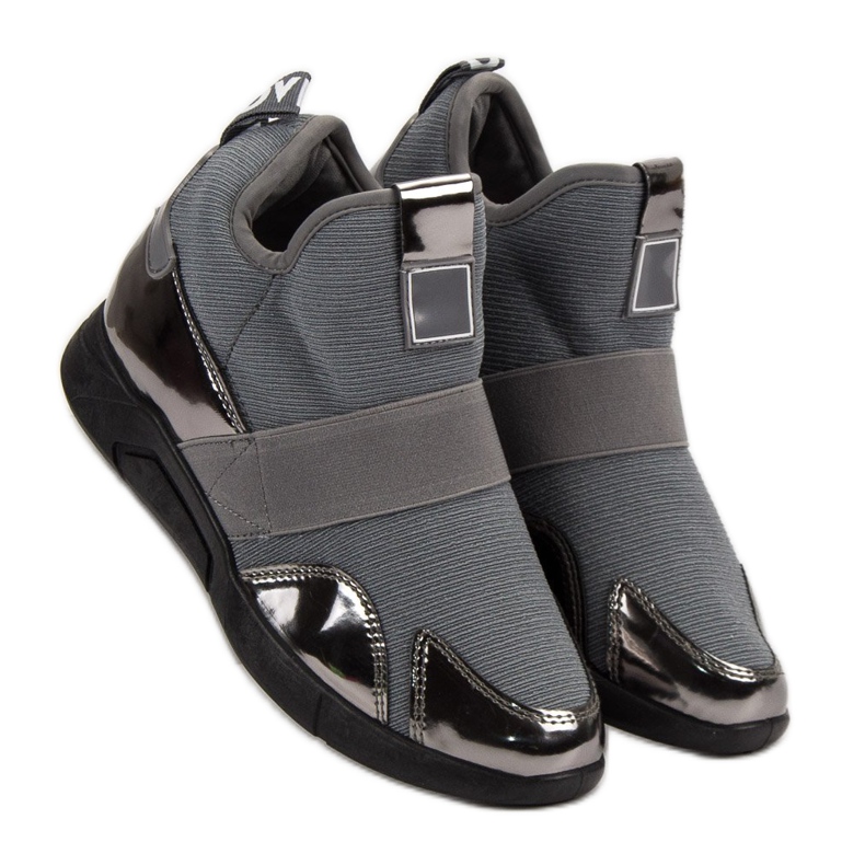 Tenisi Slip-On Wedge gri 1