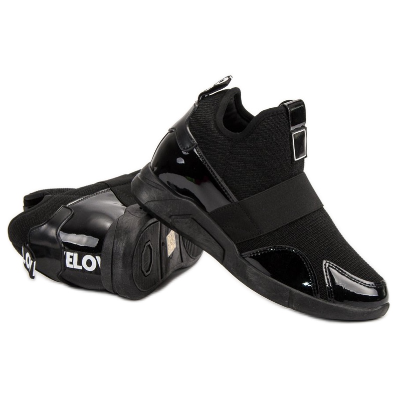 Tenisi Slip-On Wedge negru 1