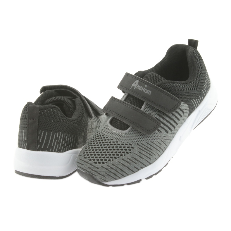 American Club Pantofi sport americani cu velcro CA05 negru gri 4