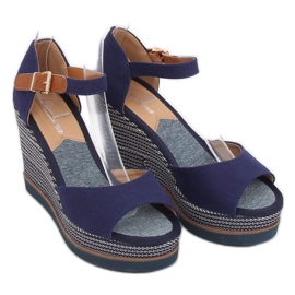 Sandale cu toc 9079 Albastru albastru marin 3
