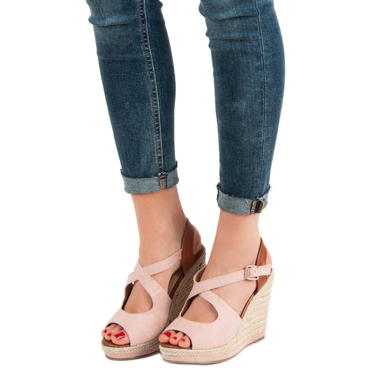 Laura Mode Sandale cu toc înalt roz 1