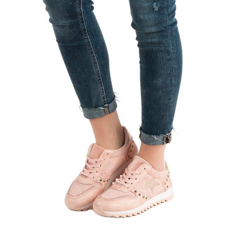 Pantofi sport cu cristale roz 1 Pantofi sport cu cristale roz 1