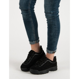 Adidași din piele neagră negru 1