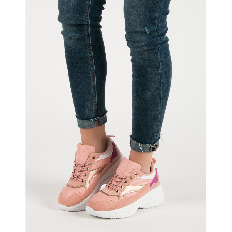 Încălțăminte la modă pe platformă roz 1