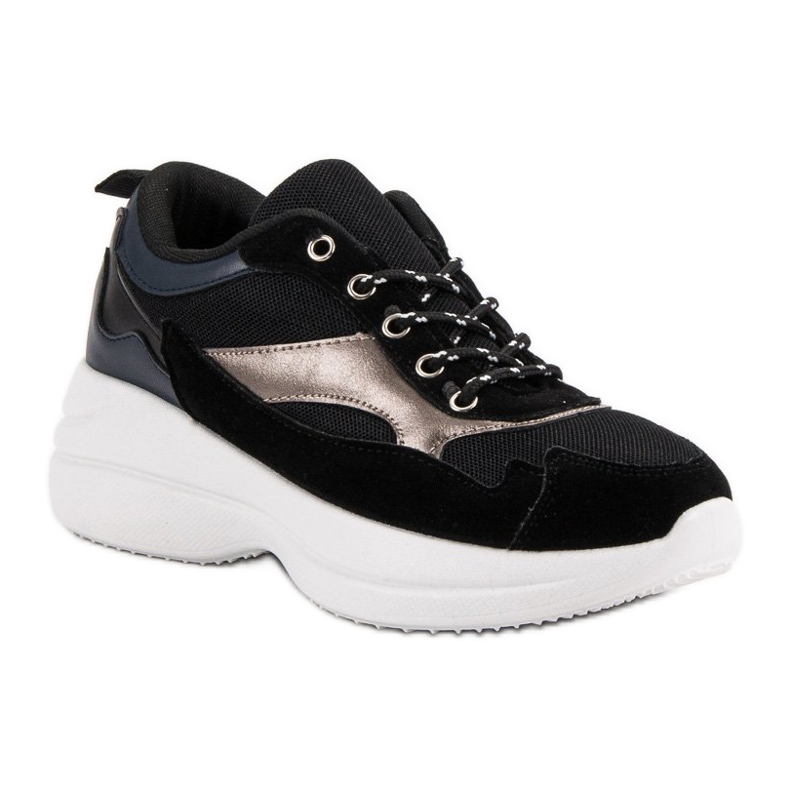 Încălțăminte la modă pe platformă negru 1