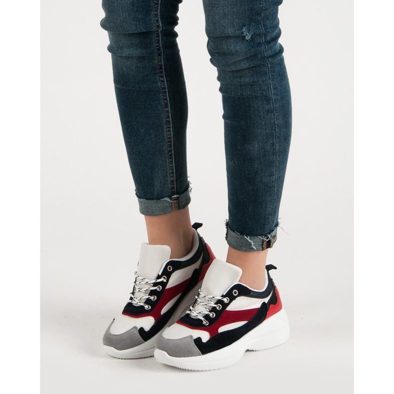 Încălțăminte la modă pe platformă alb multicolor 1