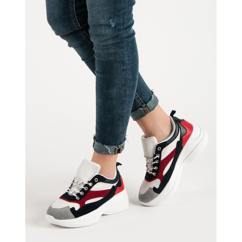 Încălțăminte la modă pe platformă alb multicolor 2