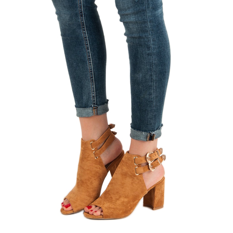 Erynn Sandale încorporate elegante maro 1