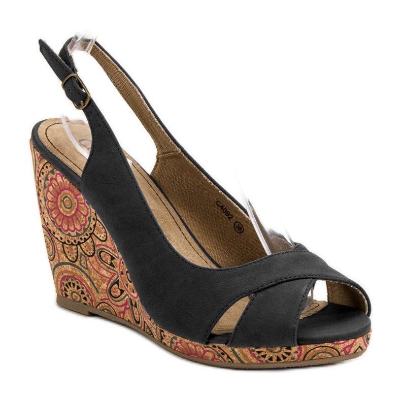 Corina Sandale Ethno la modă negru 1