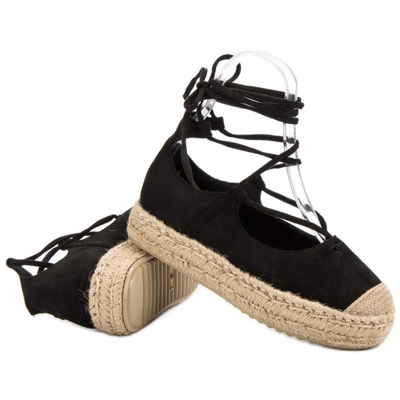 Corina Espadrile cu noduri negre negru 1