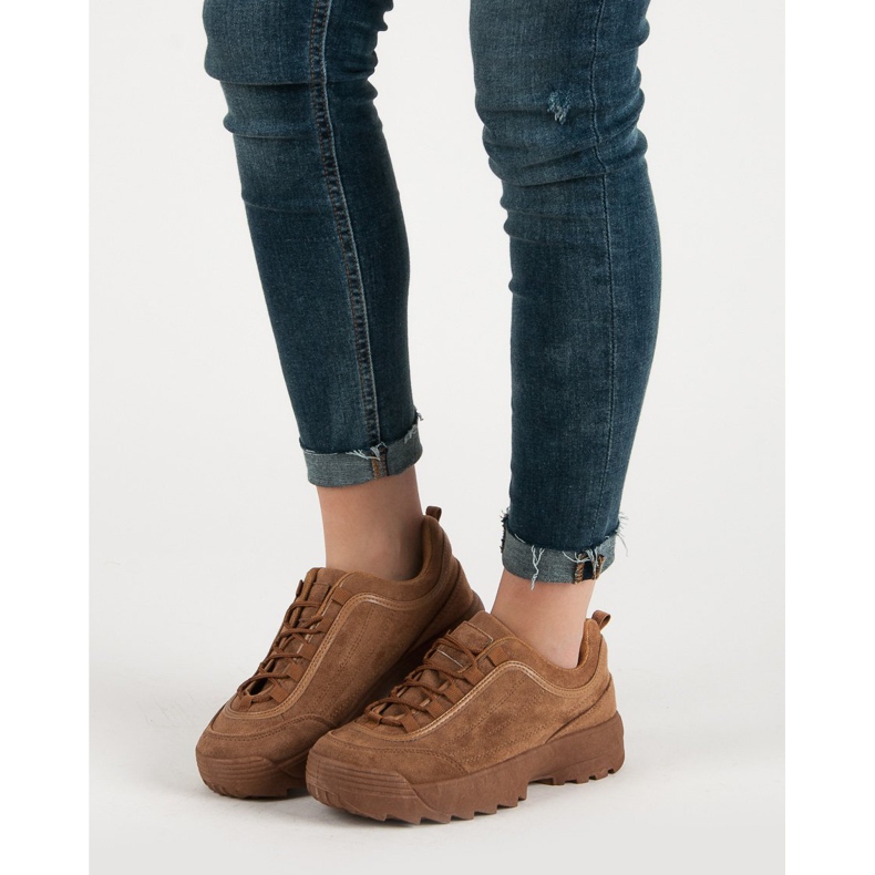 Adidași din piele camelă maro 1 Adidași din piele camelă maro 1