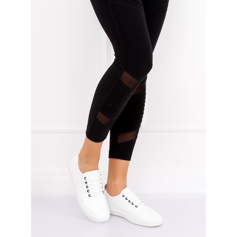 Adidași de damă albi WD009 ALB / MARI 1