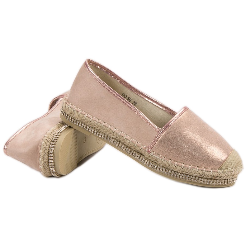 Lucky Shoes Espadrile cu pulbere cu cristale roz 1 Lucky Shoes Espadrile cu pulbere cu cristale roz 1