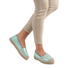 Lucky Shoes Espadrile de menta cu cristale verde 2 Lucky Shoes Espadrile de menta cu cristale verde 2
