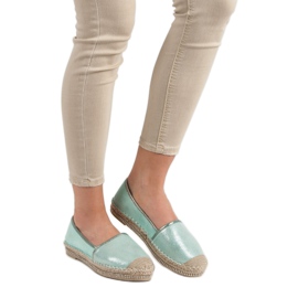 Lucky Shoes Espadrile de menta cu cristale verde 1 Lucky Shoes Espadrile de menta cu cristale verde 1