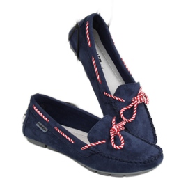 Mocasini dama bleumarin bleumarin MH04 Navy albastru marin 2