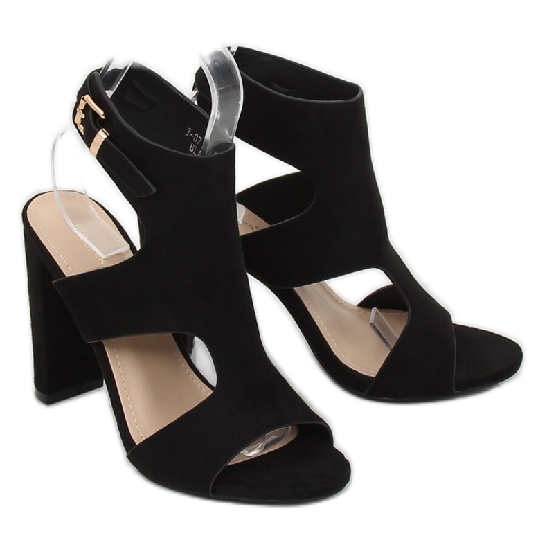 Sandale negre pe stâlp J-8711 Negru 1