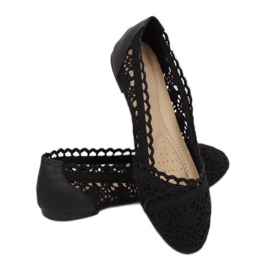 Negru 4701 Balerine ajurate negre 1
