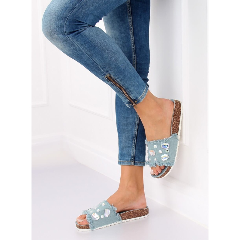 Papuci din denim albastru CK100 LT.BLU multicolor 1