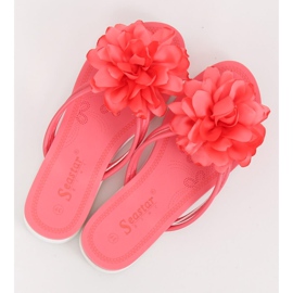 Flip-flops cu flori roz CK103 Coral 2
