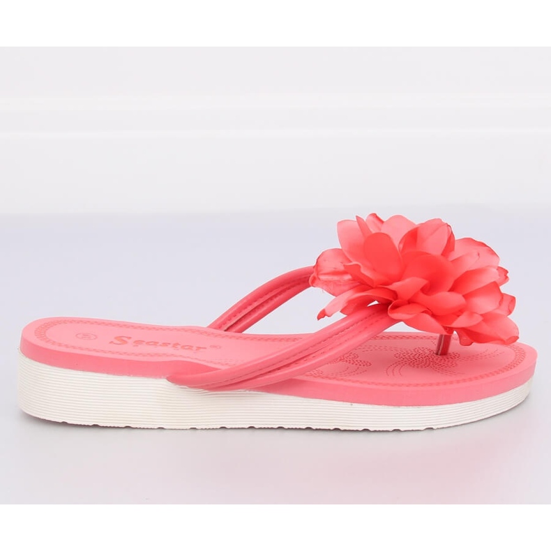 Flip-flops cu flori roz CK103 Coral 1