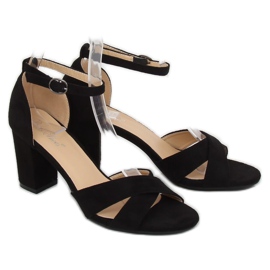 FH-3M26 negru Sandale negre pe stâlp 1