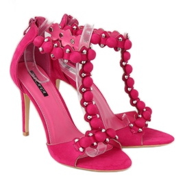 Sandale fucsia pe toc înalt GH-5A5733 Fuchsia roz 3
