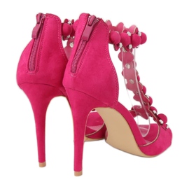 Sandale fucsia pe toc înalt GH-5A5733 Fuchsia roz 4
