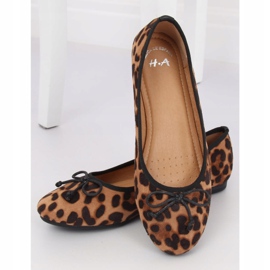 Balerini femei leopard cămilă H9021 Camel maro 2